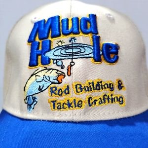 Embroidered Hook and Loop Back Fishing Outdoor Trucker Hat Cap MUD HOLE NEW Cond